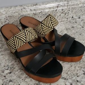 Lucky Brand Wooden Slip On Sandals